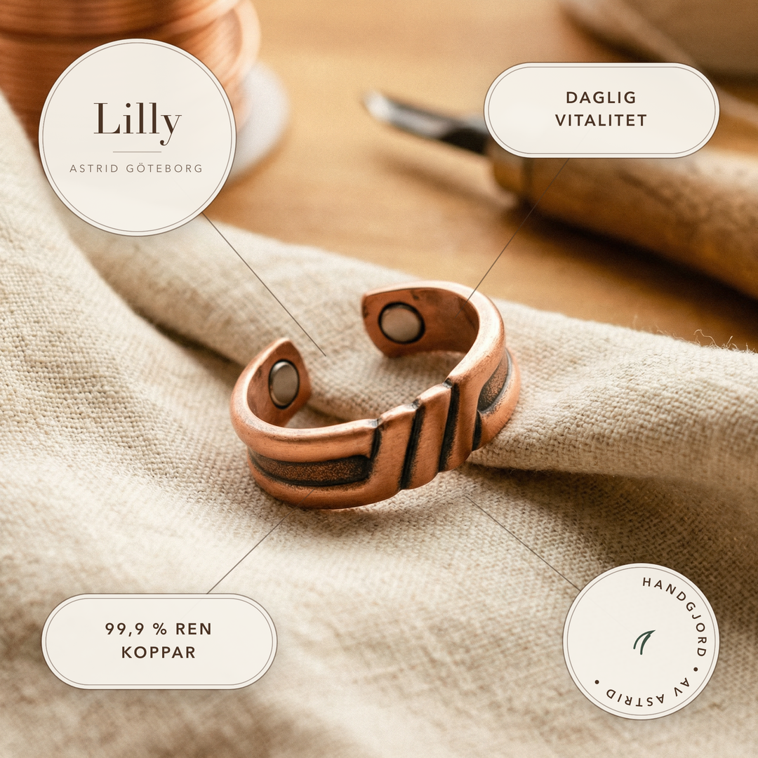 Lilly – Justerbar ring i rent koppar