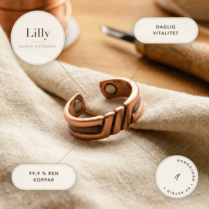 Lilly – Justerbar ring i rent koppar