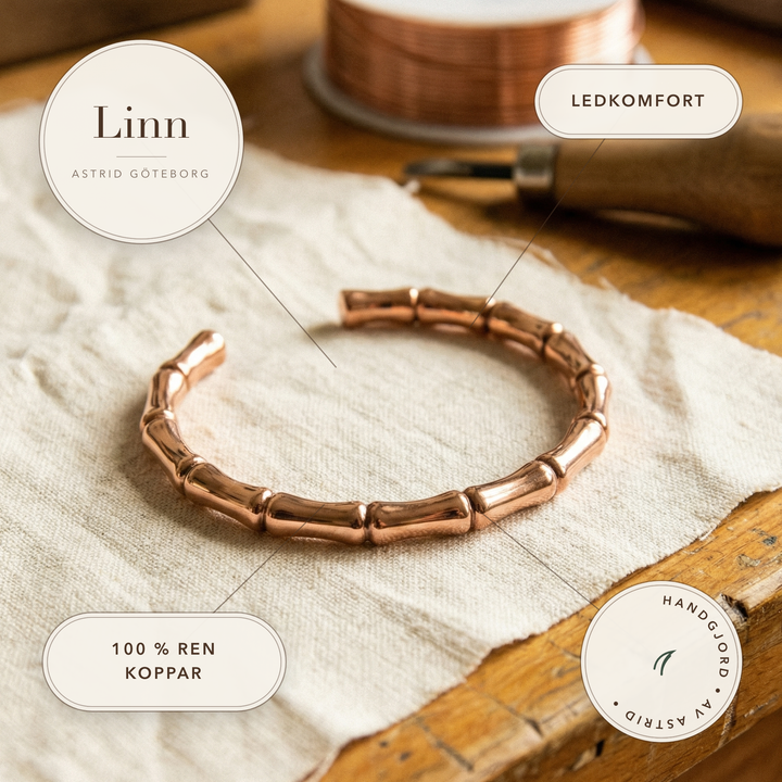 Linn – Handformat armband med bambuinspirerad design