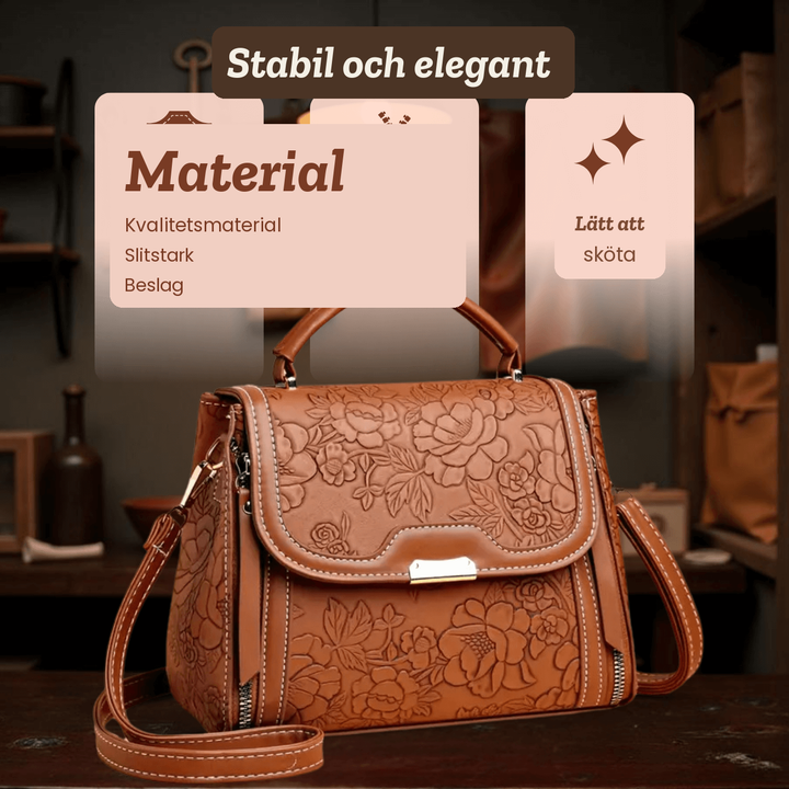 Majken – Handväska med präglat blommönster