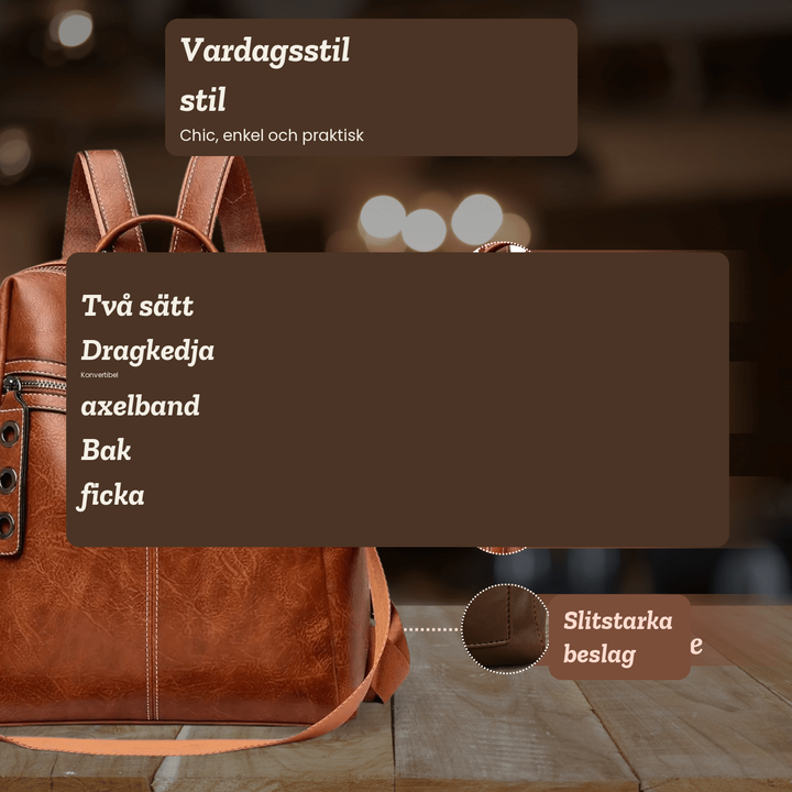Malin – Rymlig ryggsäck i veganskt läder