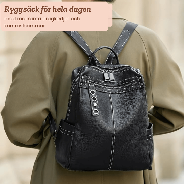 Malin – Rymlig ryggsäck i veganskt läder