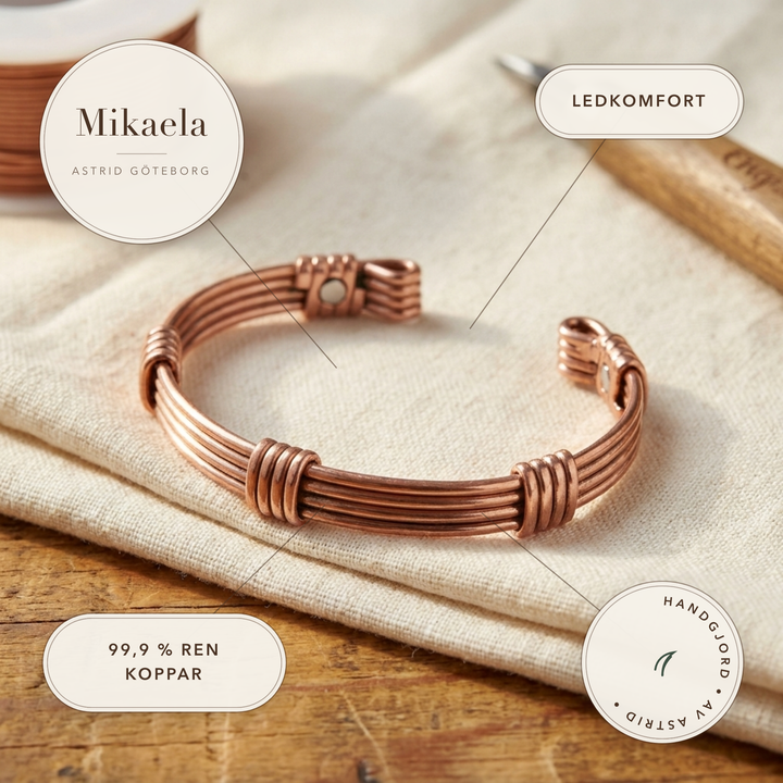 Mikaela – Handformat manschettsarmband i koppar