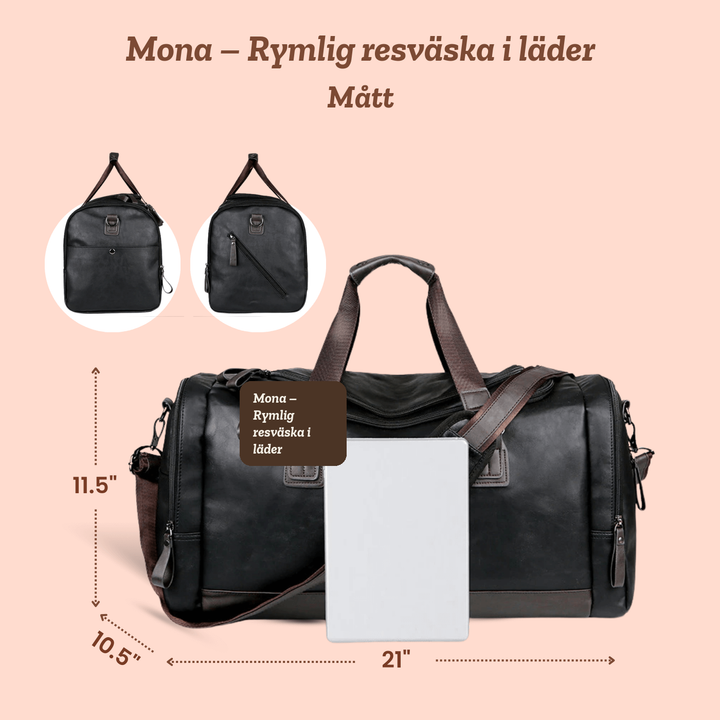 Mona – Rymlig resväska i läder