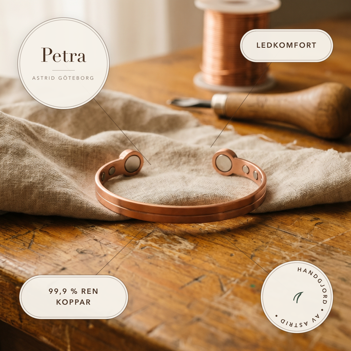 Petra – Magnetiskt armband i rent koppar