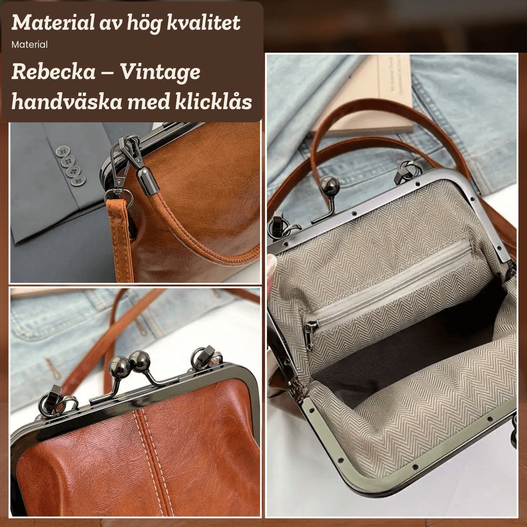Rebecka – Vintage handväska med klicklås