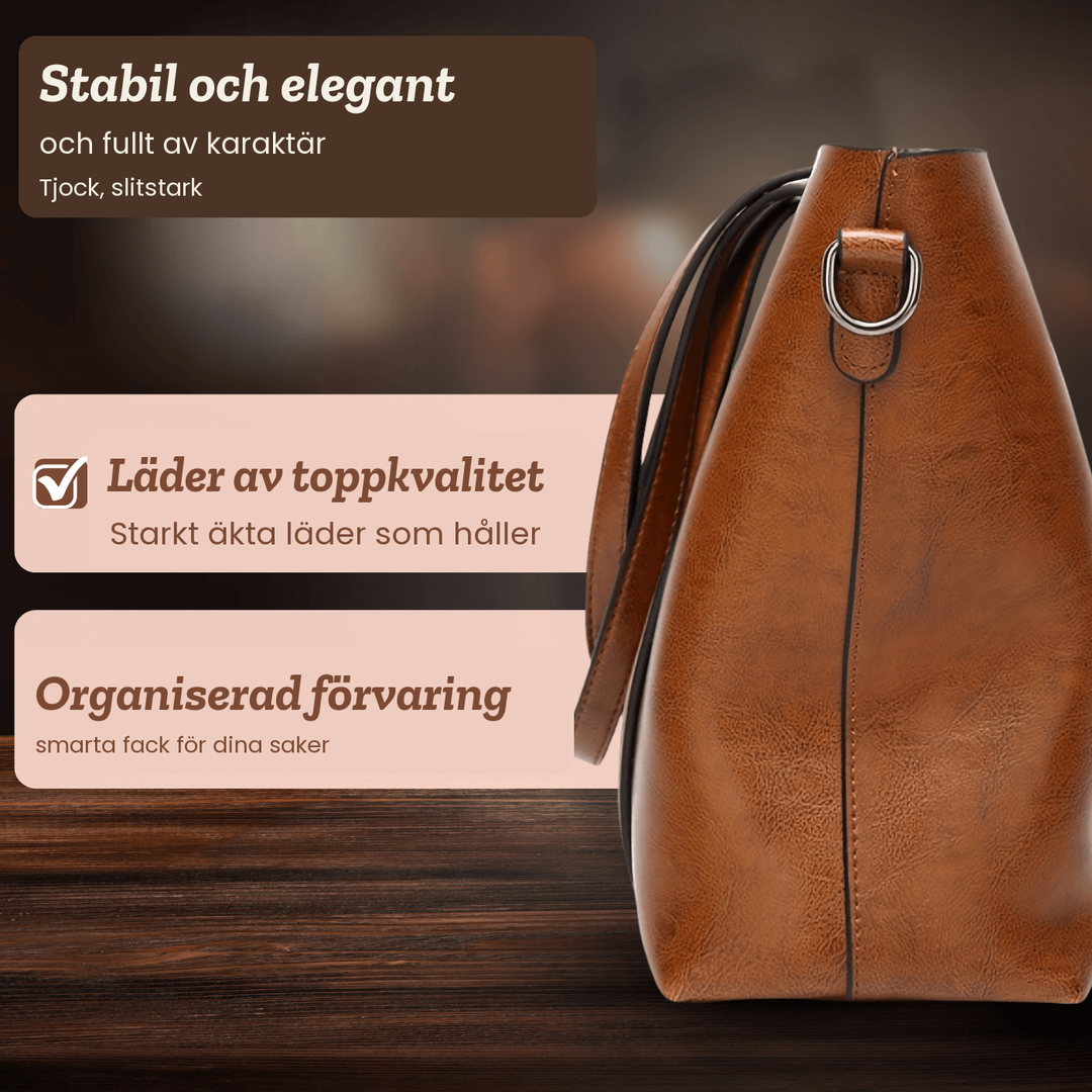 Sally – Rymlig toteväska i läderimitation