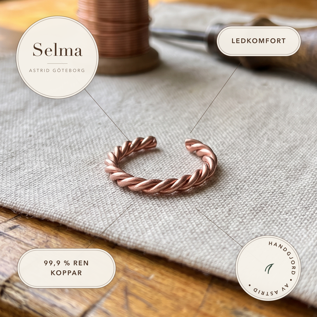 Selma – Handtvinnat armband i koppar