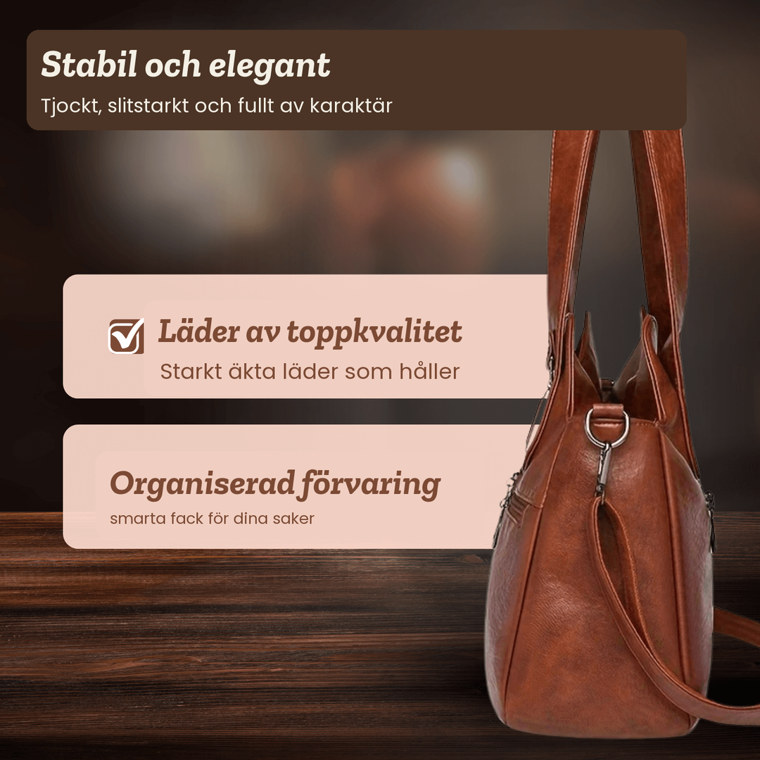 Sigrid – Rymlig axelväska med dubbla dragkedjor