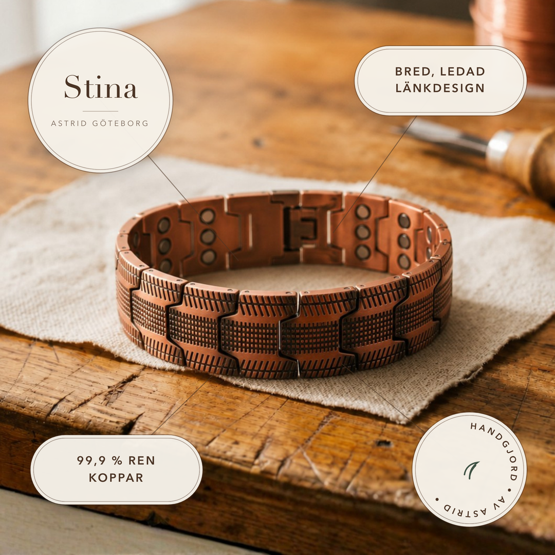 Stina – Kraftfullt armband i massivt koppar