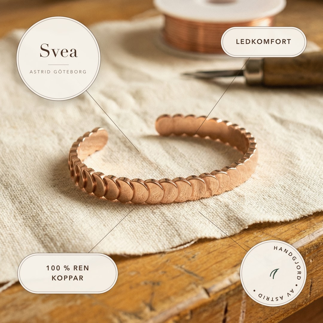 Svea – Handsmitt armband i koppar