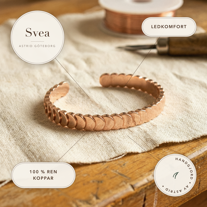 Svea – Handsmitt armband i koppar