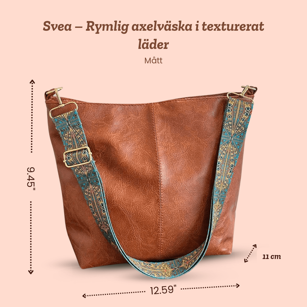 Svea – Rymlig axelväska i texturerat läder