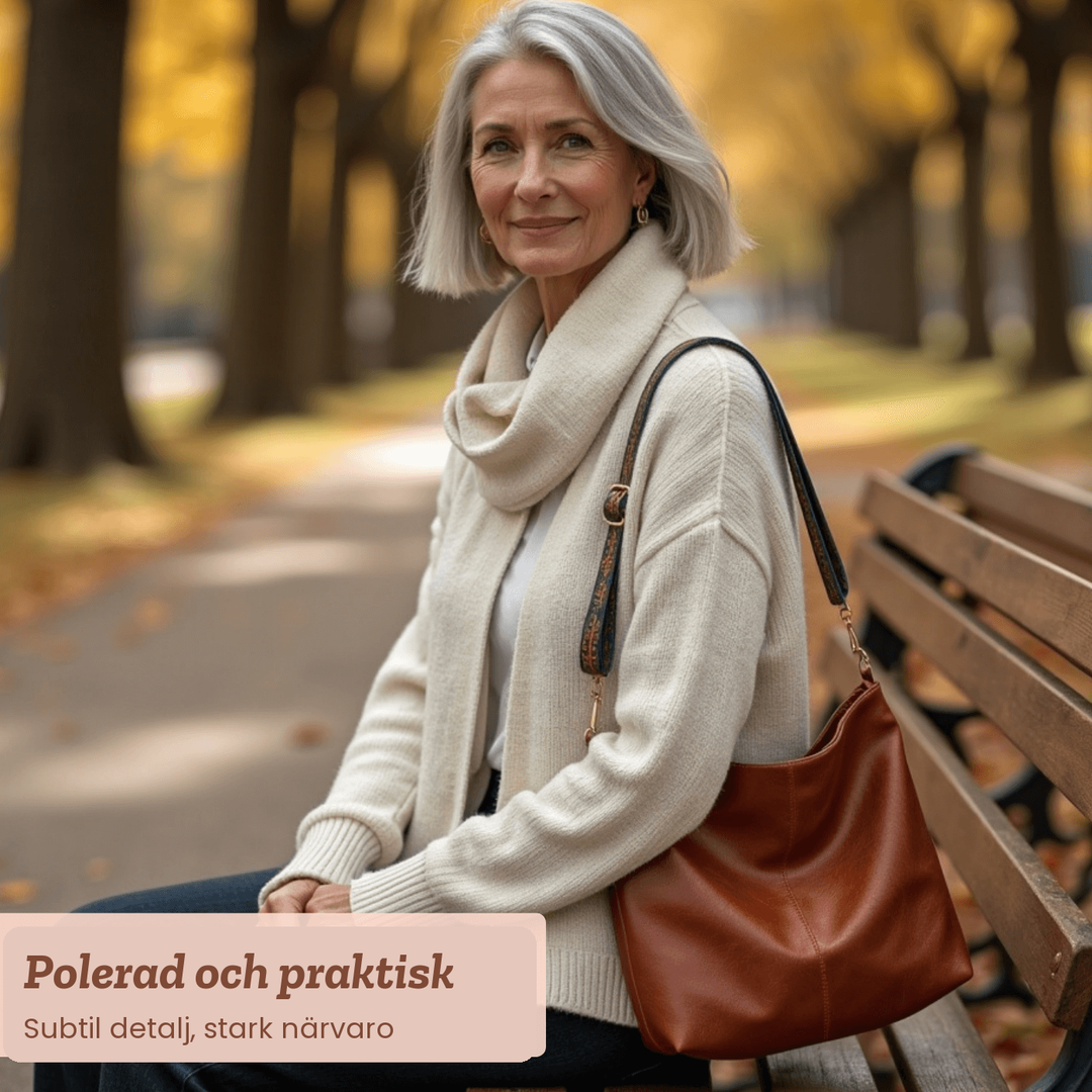 Svea – Rymlig axelväska i texturerat läder