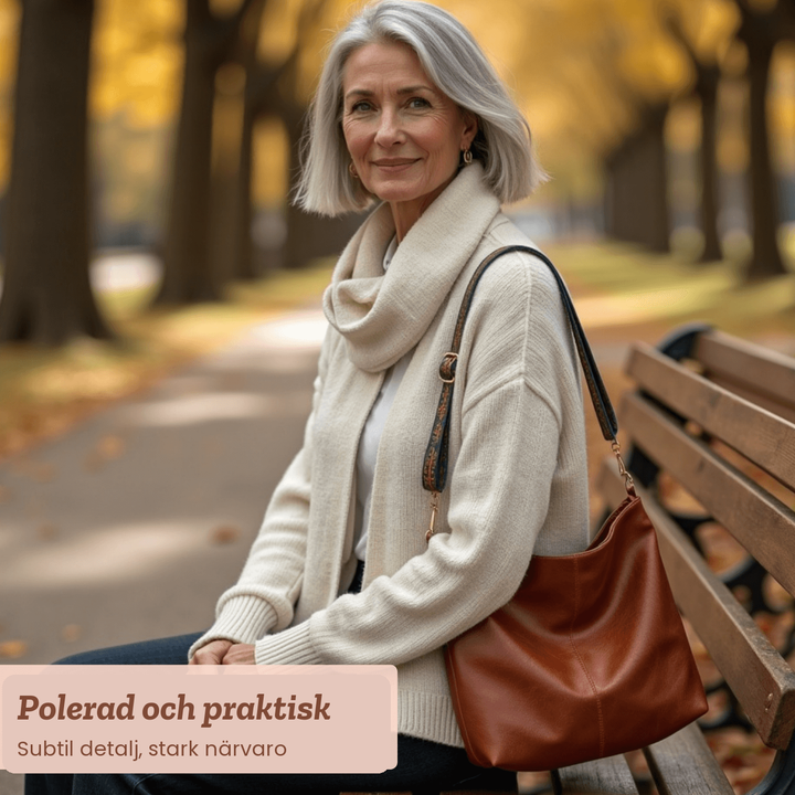Svea – Rymlig axelväska i texturerat läder