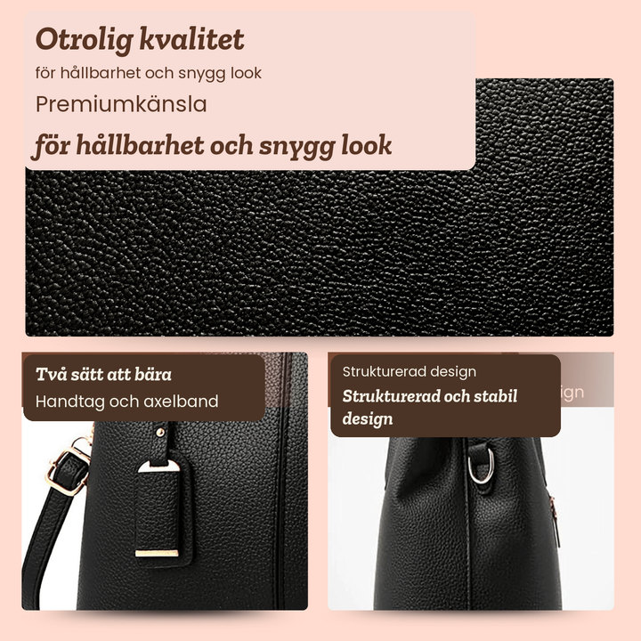 Therese – Strukturerad handväska med axelrem