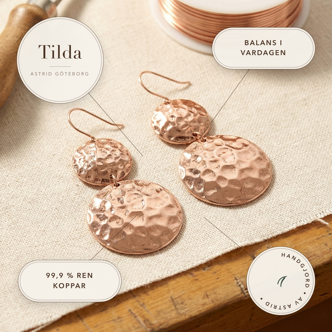 Tilda – Hantverkade dubbeldisk-örhängen