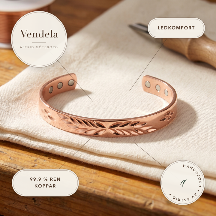 Vendela – Handgjort armband med lövmönster
