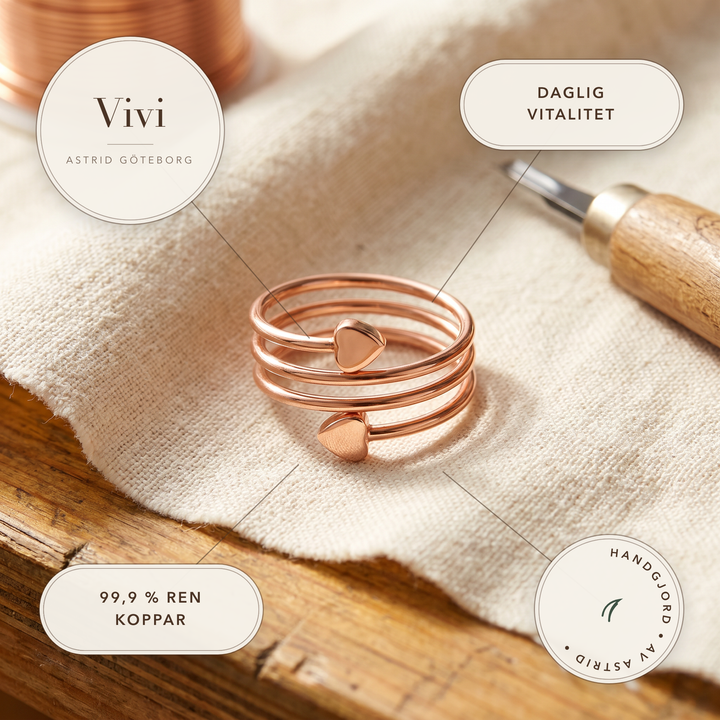 Vivi – Spiralring med hjärtdetaljer