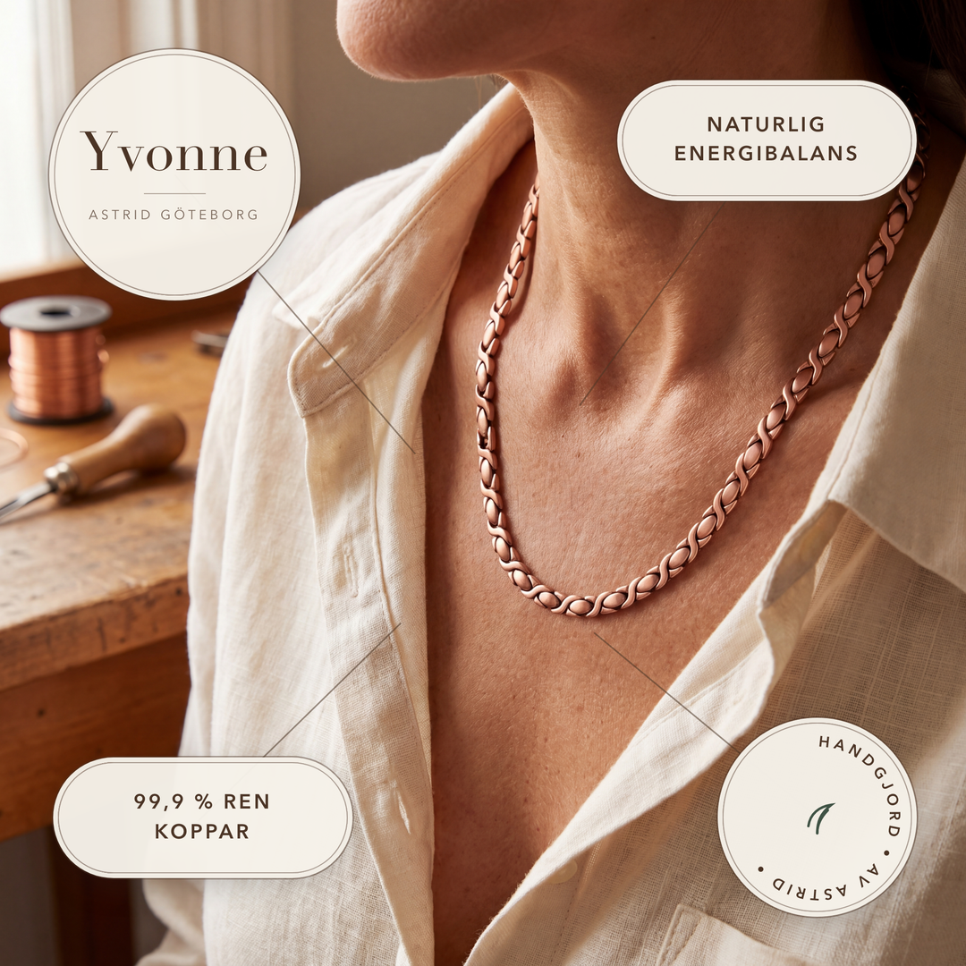Yvonne – Handgjort halsband i flätad kedja